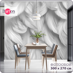 Фотообои флизелиновые 3d Bartonwall Перья 300х270 см M24103