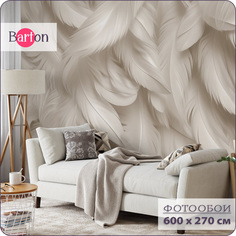 Фотообои флизелиновые 3d Bartonwall Перья 600х270 см M24106-B