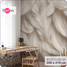 Фотообои флизелиновые 3d Bartonwall Перья 200х270 см M24102-B
