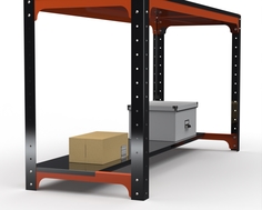 Стол металлический Metalex серия KIT 750х1300х400 (одна полка) (оранжево-черный)