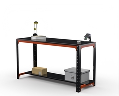 Стол металлический Metalex серия KIT 750х1400х600 (одна полка) (оранжево-черный)