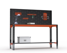 Стол металлический Metalex серия KIT 750х1200х500 + перфопанель с комплектом аксессуаров)