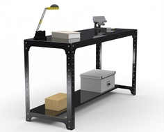 Стол металлический Metalex серия KIT 750х1400х400 (одна полка) (черный)