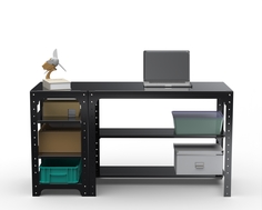 Стол металлический Metalex 201563 KIT 750х1400х500 с боковыми полками, черный