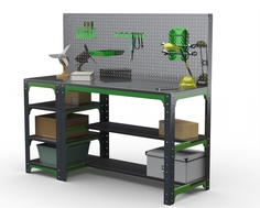 Стол металлический Metalex 201090 KIT 750х1600х600 с боковыми полками и перфопанелью