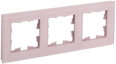BRITE Рамка 3-местная РУ-3-2-Бр стекло розовый матовый IEK
