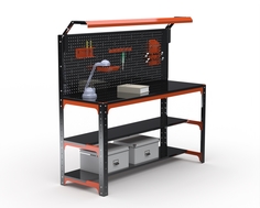 Стол металлический Metalex 201294 KIT 750х1500х400 2 полки + перфопанель с освещением