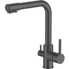 Смеситель для кухни с подключением фильтра Ledeme L4055-3U графит
