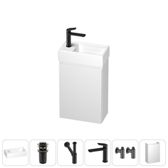 Подвесная тумба с раковиной для ванной и туалета Wellsee WC Area 202010504 в наборе 6 в 1