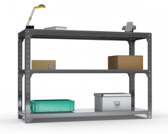 Стол-верстак Metalex 204967 KIT 950х1000х500 с двумя полками, серый