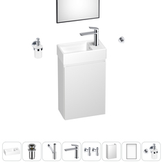 Подвесная тумба с раковиной для ванной и туалета Wellsee WC Area 202010483 в наборе 9 в 1