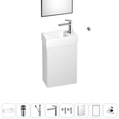 Подвесная тумба с раковиной для ванной и туалета Wellsee WC Area 202010479 в наборе 8 в 1