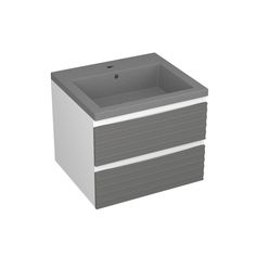 Тумба Bau Stil Loft grey brushed, раковина BAU Stil 50, серый металлик Bauedge
