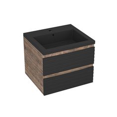 Тумба Bau Stil Loft black brushed, раковина BAU Stil 50, черный металлик Bauedge