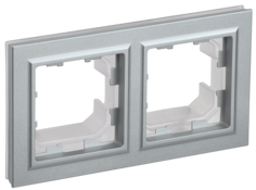 BRITE Рамка 2-местная IP44 РУ-2-БрА-44 алюминий IEK