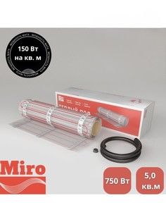 Теплый пол нагревательный мат Miro 5 кв.м - 750 Вт и терморегулятор