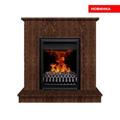 Электрокамин RealFlame NORD 343480 коричневый с очагом Oregan 3D, напольный камин