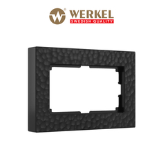 Рамка для двойной розетки Werkel W0082408 Hammer черный пластик