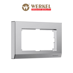 Рамка для розетки и выключателя Werkel Stark W0081865 серебряный матовый двойная