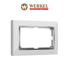 Рамка для розетки/выключателя для двойной розетки Werkel W0081901 Snabb белый/хром пластик