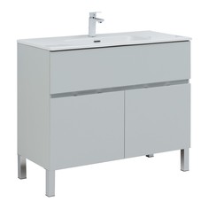 Тумба под раковину Aquanet Алвита New 100 1 ящик, 2 дверцы, серый