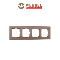 Рамка для розетки / выключателя на 4 поста Werkel W0041142 Favorit латте стекло