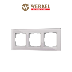 Рамка для розетки / выключателя на 3 поста Werkel W0031117 Favorit дымчатый стекло