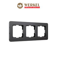 Рамка для розетки/выключат. на 3 поста Werkel Platinum W0032608 черный алюминий из металла
