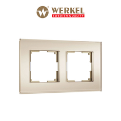 Рамка для розетки / выключателя на 2 поста Werkel W0023111 Senso шампань soft-touch