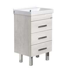 Комплект Comforty: тумба Никосия-50Н дуб белый с раковиной Fest 50 00-00017092