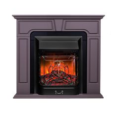 Электрокамин RealFlame Theodor серый с очагом Majestic Lux, имитация пламени, звук