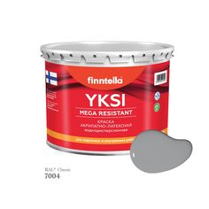Краска-консилер с эффектом бархата YKSI, ультраматовая, цвет RAL7004 , 2,7л Finntella