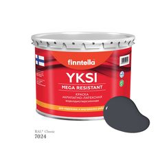 Краска-консилер с эффектом бархата YKSI, ультраматовая, цвет RAL7024 , 2,7л Finntella
