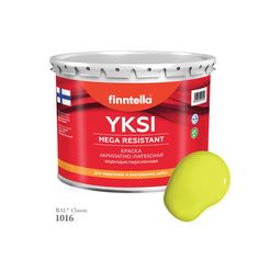 Краска-консилер с эффектом бархата YKSI, ультраматовая, цвет RAL1016 , 2,7л Finntella
