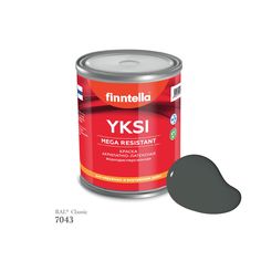Краска-консилер с эффектом бархата YKSI, ультраматовая, цвет RAL7043 , 0,9л Finntella