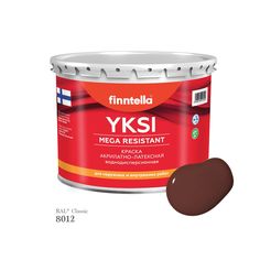 Краска-консилер с эффектом бархата YKSI, ультраматовая, цвет RAL8012 , 2,7л Finntella