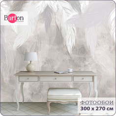 Фотообои флизелиновые 3d Bartonwall Перья 300х270 см M08303