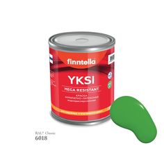 Краска-консилер с эффектом бархата YKSI, ультраматовая, цвет RAL6018 , 0,9л Finntella