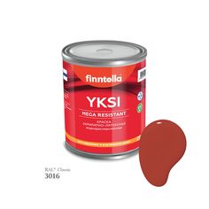 Краска-консилер с эффектом бархата YKSI, ультраматовая, цвет RAL3016 , 0,9л Finntella