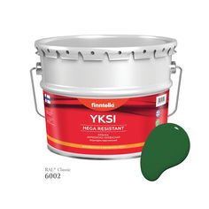 Краска-консилер с эффектом бархата YKSI, ультраматовая, цвет RAL6002 , 9л Finntella
