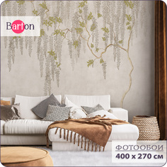 Фотообои на стену флизелиновые 3d Bartonwall Лофт Бетон Дерево 400х270 см N14504-B