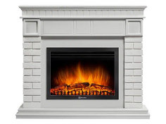 Каминокомплект Electrolux Bricks 25 с очагом EFP/P-2520LS камень белый, белая эмаль