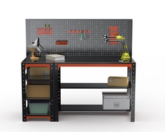 Стол металлический Metalex 201250 KIT 750х1200х600 с боковыми полками, перфопанелью