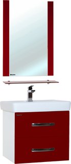 Bellezza Мебель для ванной Bellezza Рокко 50 подвесная, красная, 2 ящика