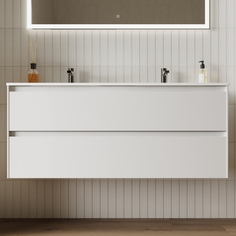 Тумба с раковиной Sancos Cento 120-2 белая, CN120-2W+CN7004