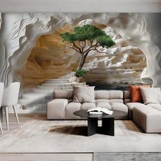 Фотообои 3D флизелиновые встык VEROL "Дерево" 500х283 см, 311-ФФО-05907