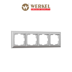 Рамка для розетки / выключателя на 4 поста Werkel W0042206 Fiore серебряный пластик