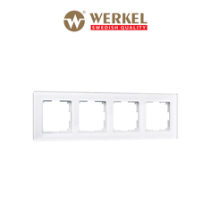 Рамка для розетки / выключателя на 4 поста Werkel W0041101 Favorit белый стекло