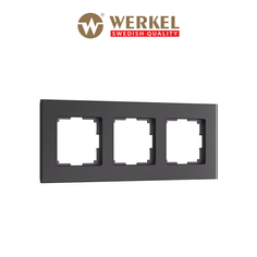 Рамка для розетки / выключателя на 3 поста Werkel W0033108 Senso черный soft-touch
