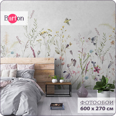 Фотообои флизелиновые 3d Bartonwall Растения Цветы Птицы F09206-G 600x270 см